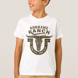 Persoonlijke NAAM Stier Schedel Western Ranch T-shirt