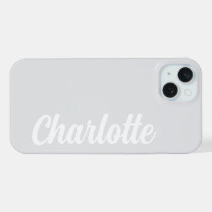Persoonlijke naam stijlvol modern minimaal lichtgr iPhone 15 plus case