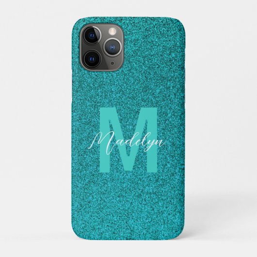 Persoonlijke naam stijlvolle glitters groen Case-Mate iPhone case (Achterkant)