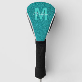 Persoonlijke naam stijlvolle glitters groen golfheadcover