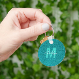 Persoonlijke naam stijlvolle glitters groen sleutelhanger