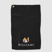 Persoonlijke naam stijlvolle vos en bal golfhanddoek (Voorkant)