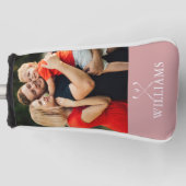 Persoonlijke naam Stof Roze Foto Golfheadcover (Voorkant)