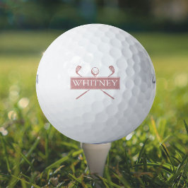 Persoonlijke naam Stof Roze Roze Clubs Golfballen