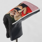 Persoonlijke naam Stof Roze Roze Foto Golfheadcover (3/4 voorkant)