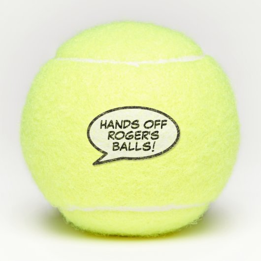 Persoonlijke naam stripboek Pop Art-bericht Tennisballen (Voorkant)