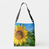 Persoonlijke naam Sunflower Blue Sky Crossbody Tas (Achterkant)