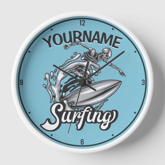 Persoonlijke NAAM Surfer Big Wave Skeleton Surfing (Voorkant)