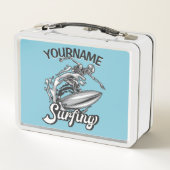 Persoonlijke NAAM Surfer Big Wave Skeleton Surfing (Achterkant)