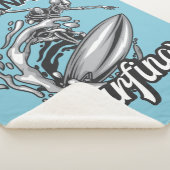 Persoonlijke NAAM Surfer Big Wave Skeleton Surfing Sherpa Deken (3/4)