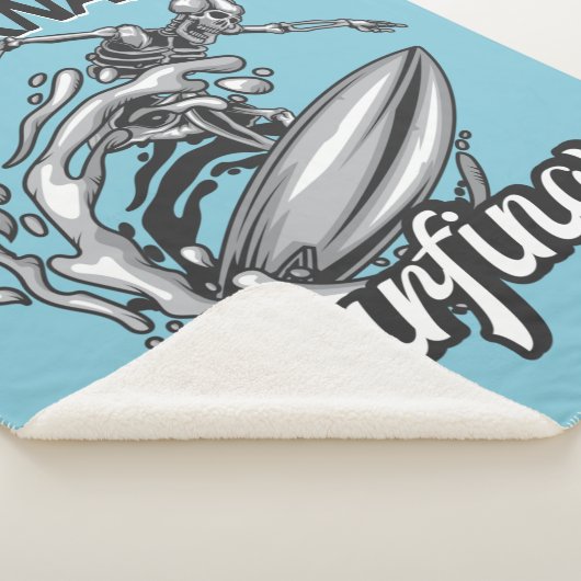 Persoonlijke NAAM Surfer Big Wave Skeleton Surfing Sherpa Deken (3/4)