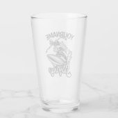 Persoonlijke NAAM Surfer Grote Golf Skelet Surfen Glas (Achterkant)
