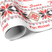 Persoonlijke naam Sweater Crochet Knit van Santa Cadeaupapier (Rol Hoek)