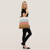 Persoonlijke naam tas | Gestreept zomerdesign (Op model)