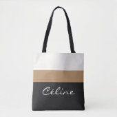 Persoonlijke naam tas | Premium streepdesign (Voorkant)