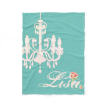 Persoonlijke naam teal met roze kroonluchter