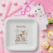 Persoonlijke naam Tekst Boho Woodland Forest Anima Papieren Bordje (Feest)