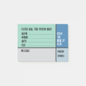 Persoonlijke naam telefoonbericht kantoor post-it® notes (Voorkant)
