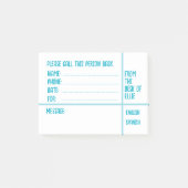 Persoonlijke naam telefoonbericht kantoor post-it® notes (Voorkant)