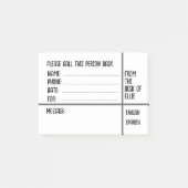 Persoonlijke naam telefoonbericht kantoor post-it® notes (Voorkant)