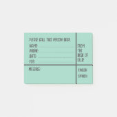 Persoonlijke naam telefoonbericht kantoor post-it® notes (Voorkant)