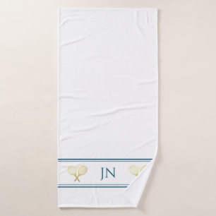 Persoonlijke naam Tennis Player Navy and White Badhanddoek