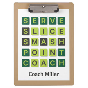 Persoonlijke naam tenniscoach Wordle-stijl Klembord