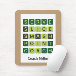 Persoonlijke naam tenniscoach Wordle-stijl Muismat
