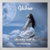 Persoonlijke naam Text Moon Girl Fantasy Poster (Voorkant)