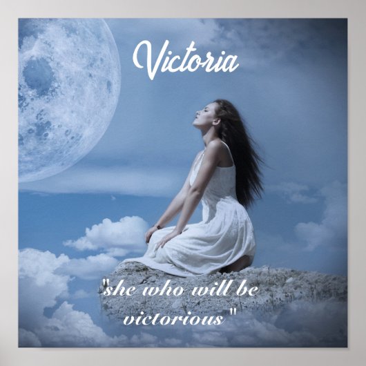 Persoonlijke naam Text Moon Girl Fantasy Poster (Voorkant)