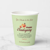 Persoonlijke naam | Thanksgiving met Bijbelvers Papieren Bekers (Voorkant)
