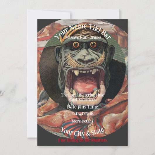 Persoonlijke naam Tiki Bar Uw plaats & Staat t-Shi Kaart (Voorkant)