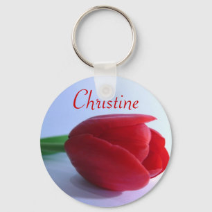 Persoonlijke naam toetsenbord - Red Tulip Sleutelhanger