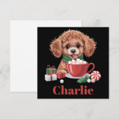 Persoonlijke naam Toy Poodle-hondliefhebber Kerstm Feestdagenkaart (Voorkant / Achterkant)
