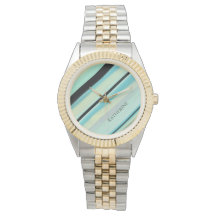 Persoonlijke naam Tranquil Turquoise Strepen 