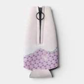 Persoonlijke naam Trendy Pink Paars Silver Agate Flesjeskoeler (Achterkant)