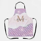 Persoonlijke naam Trendy Pink Paars Silver Agate Schort (Voorkant)