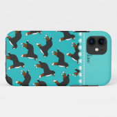Persoonlijke naam turquoise Bernese Mountain dogs Case-Mate iPhone Case (Achterkant (horizontaal))