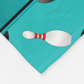Persoonlijke naam turquoise bowlingballen spelden fleece deken (Hoek)