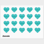 Persoonlijke naam turquoise diamonds hart sticker (Vel)