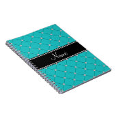 Persoonlijke naam Turquoise diamonds Notitieboek (Rechterzijde)