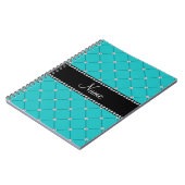 Persoonlijke naam Turquoise diamonds Notitieboek (Linkerzijde)