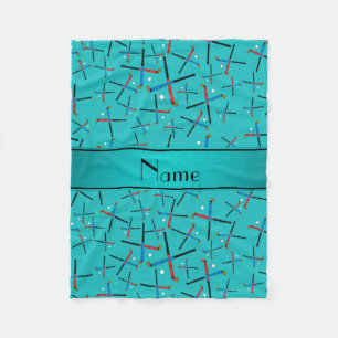 Persoonlijke naam turquoise field hockey fleece deken