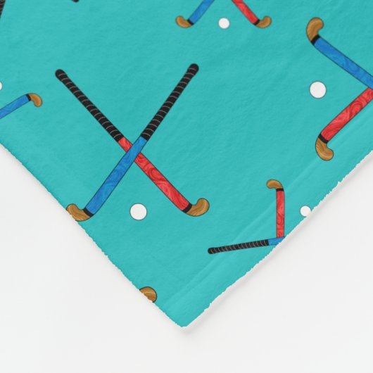 Persoonlijke naam turquoise field hockey fleece deken (Hoek)