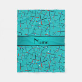Persoonlijke naam turquoise field hockey fleece deken (Voorkant)