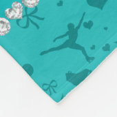 Persoonlijke naam turquoise figuur skating fleece deken (Hoek)