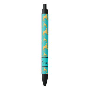 Persoonlijke naam turquoise Golden Retriever honde Zwarte Inkt Pen