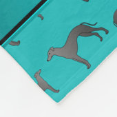 Persoonlijke naam turquoise Greyhound dogs Fleece Deken (Hoek)