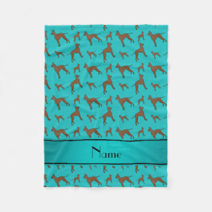 Persoonlijke naam turquoise grote danehonden fleece deken