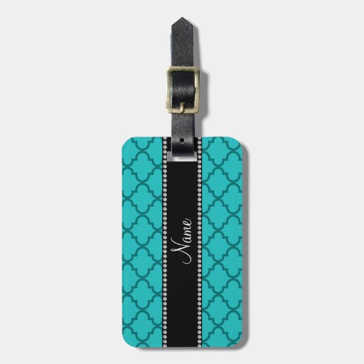 Persoonlijke naam Turquoise moroccan Bagagelabel (Voorkant verticaal)